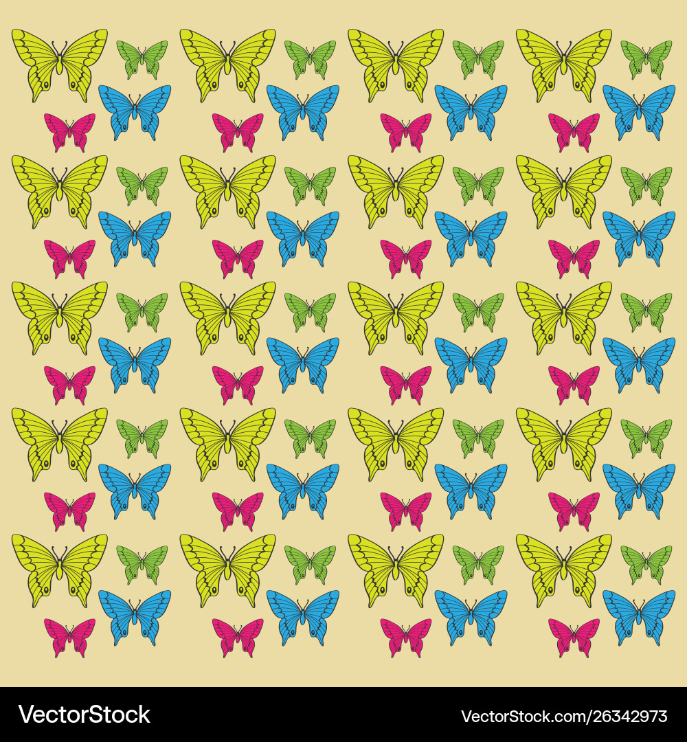 Spring background with colorful butterflies Vector Image