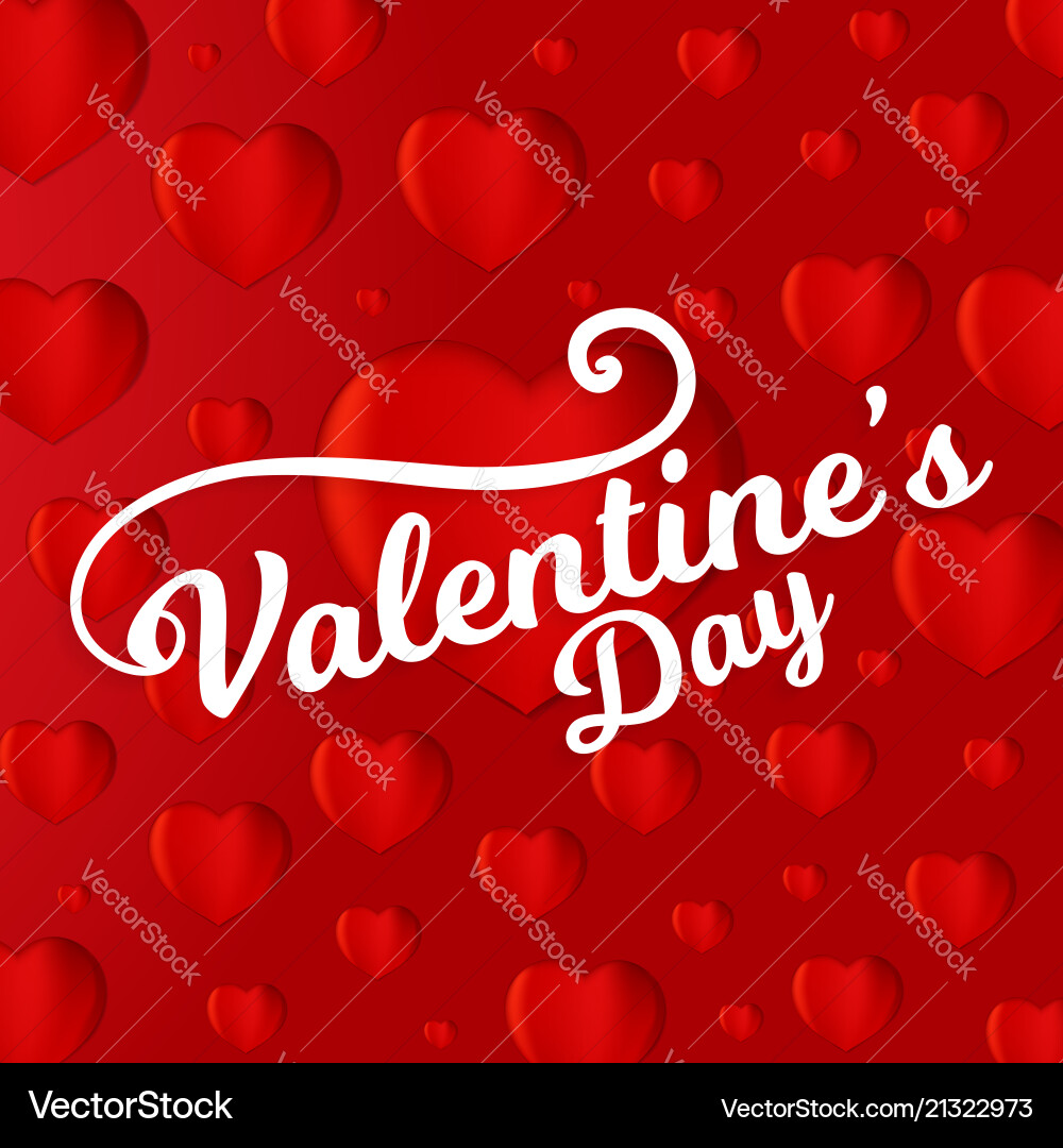 Valentines dat card with red pattern background vector image