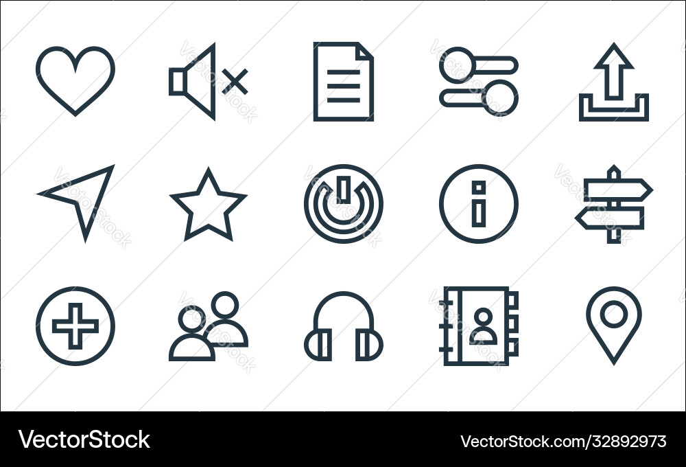 Web essentials line icons linear set quality Web essentials line icons linear set quality vector image