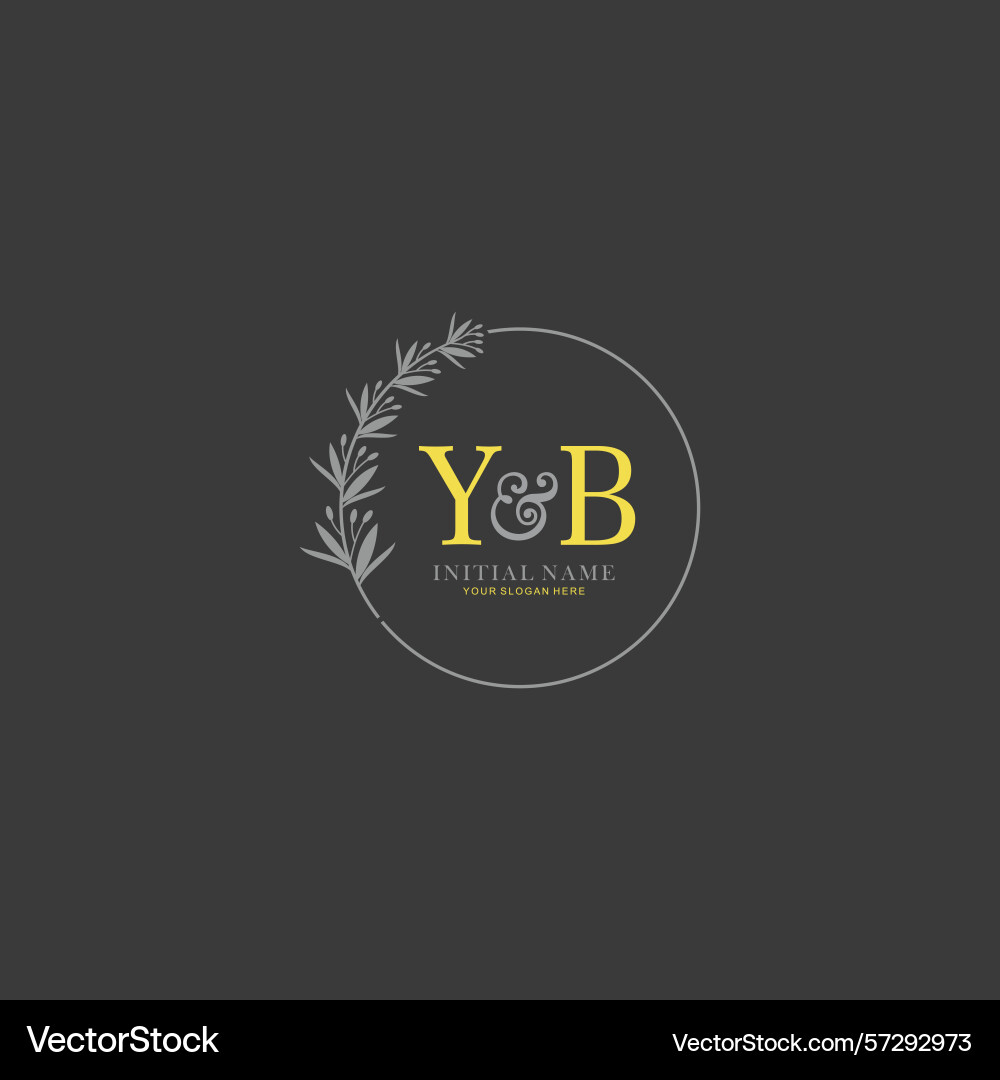Yb initial logo templates with botanical elements Yb initial logo templates with botanical elements Vector Image
