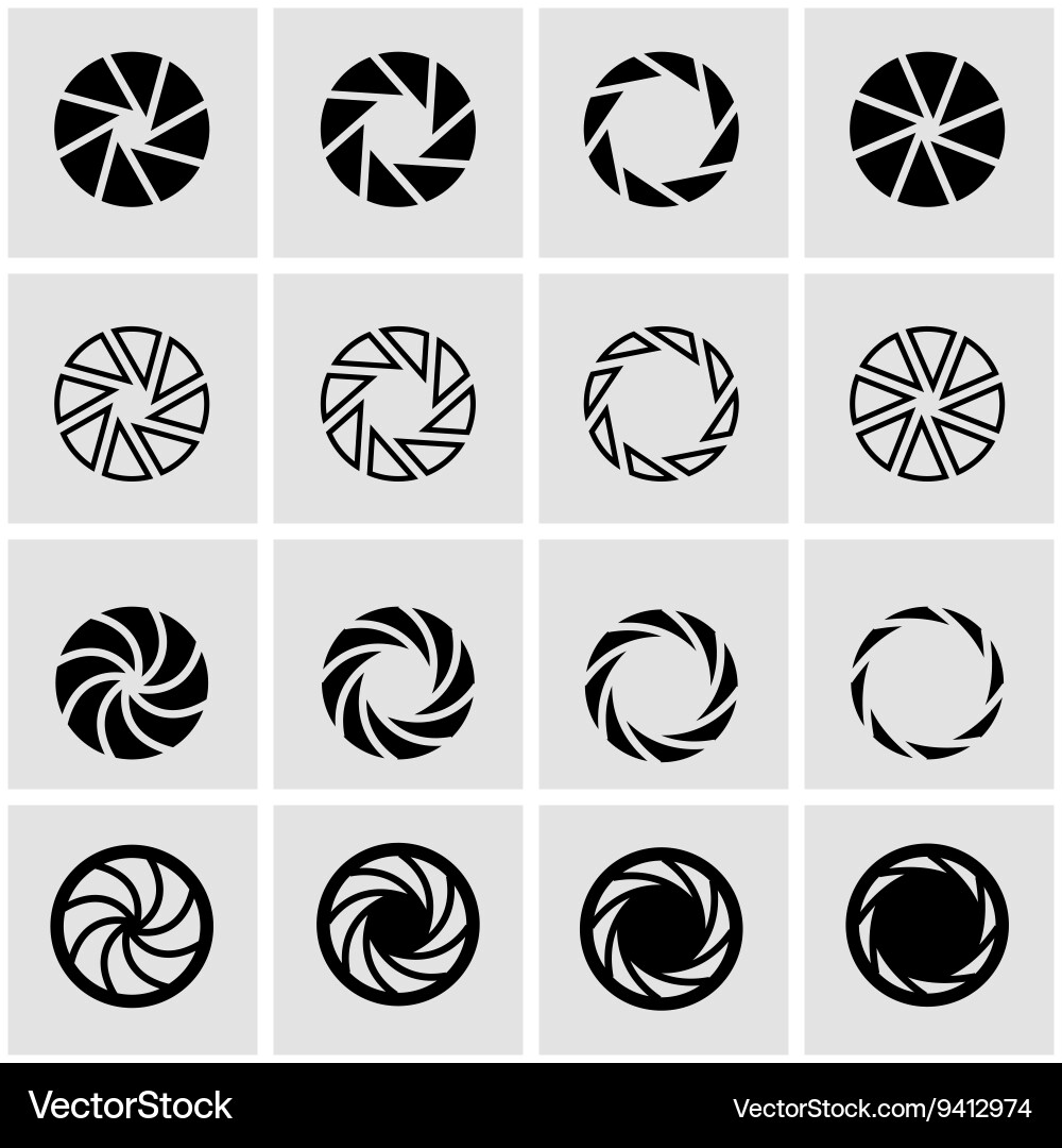 Camera Shutter Icon Set vector image