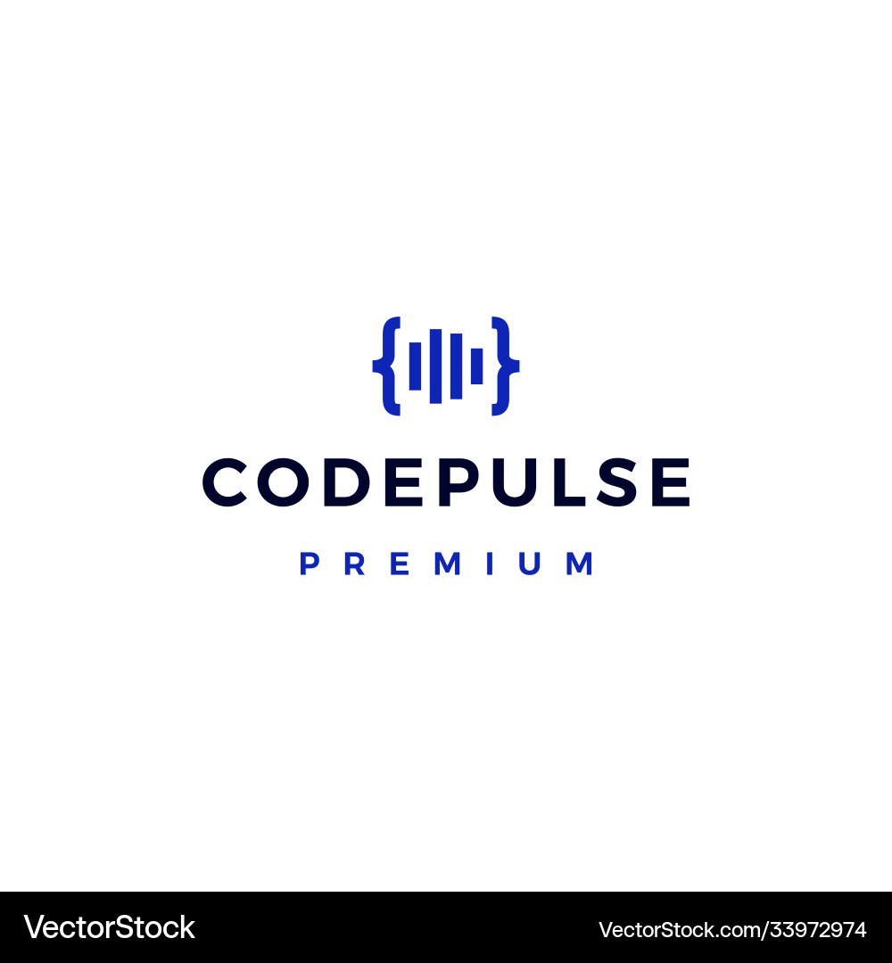 Code pulse logo icon Royalty Free Vector Image
