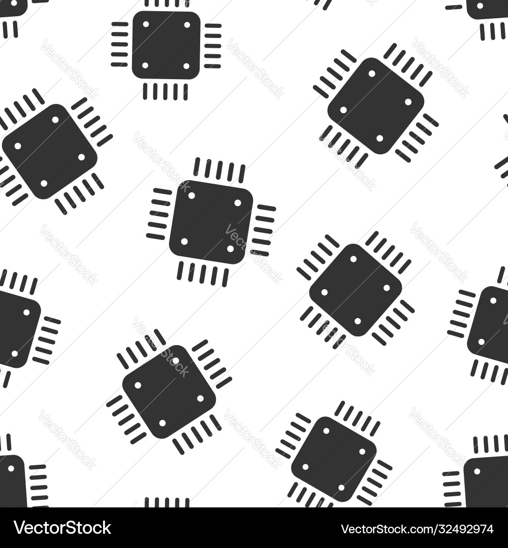 Computer cpu icon in flat style circuit board Computer cpu icon in flat style circuit board vector image
