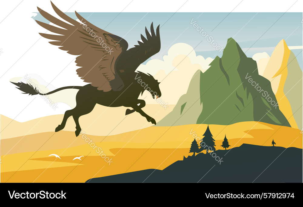Elegant gryphon in flight design generative ai Vector Image