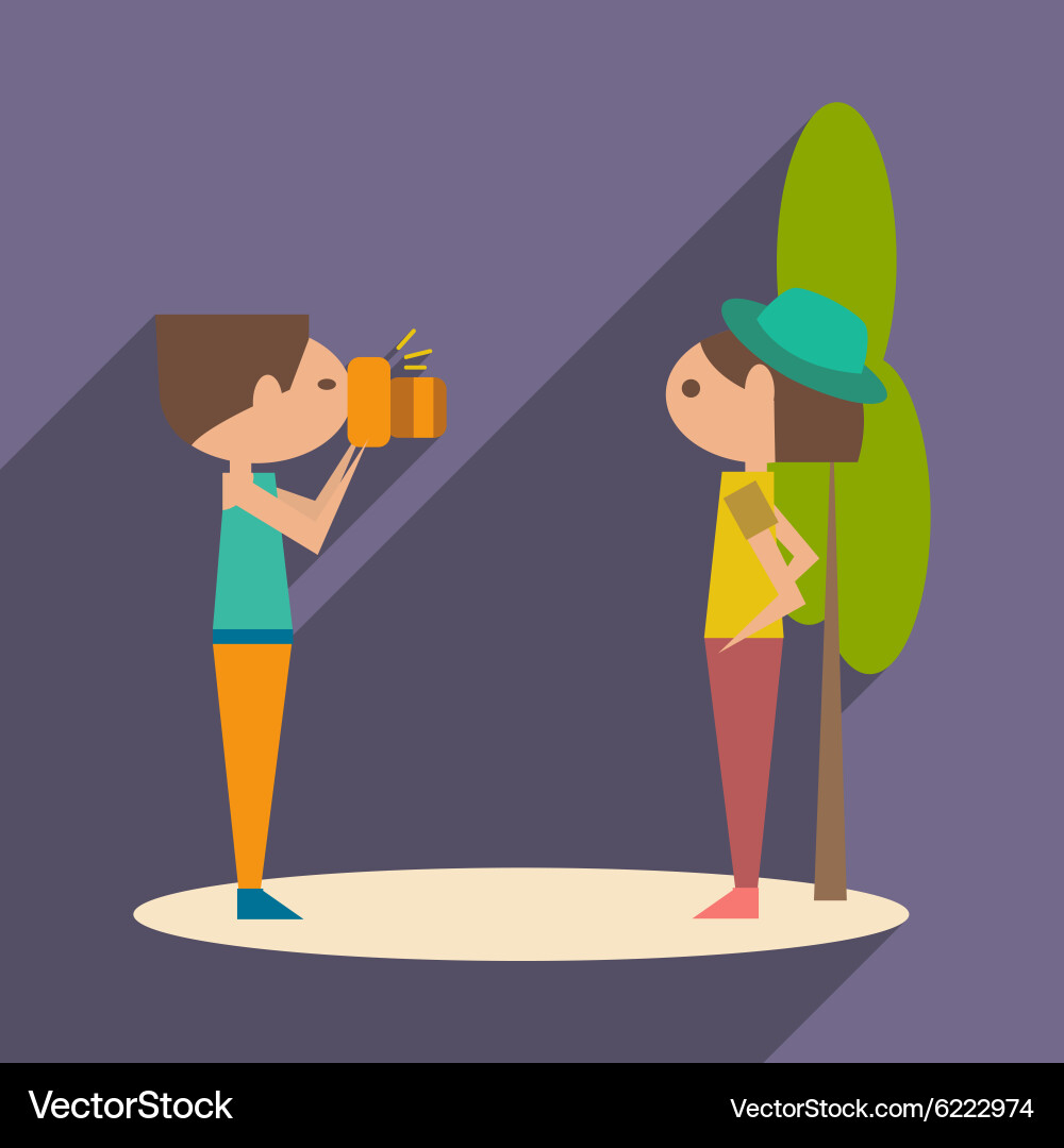 Flat with shadow icon and mobile application Vector Image