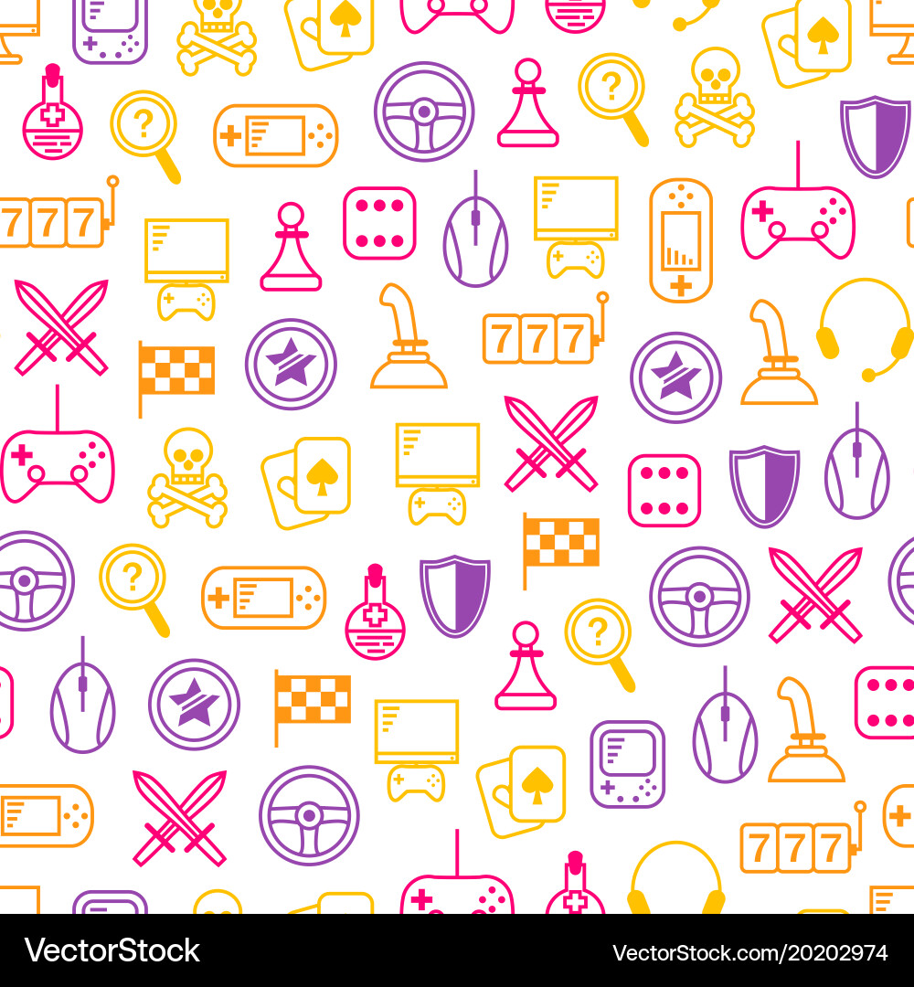 Gambling table and computer game thin line vector image