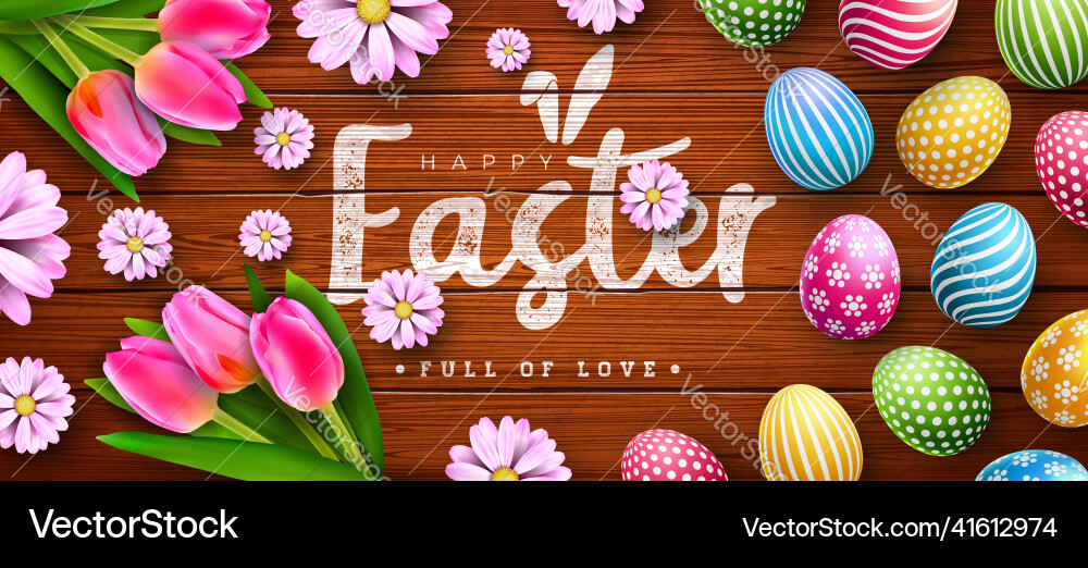 Happy easter holiday vector image