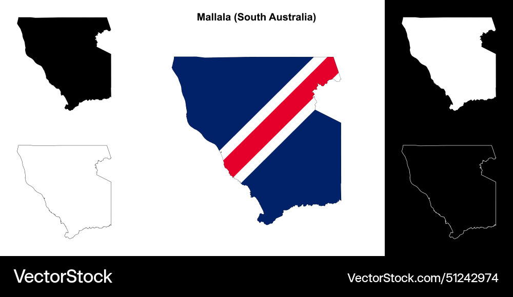 Mallala outline map Royalty Free Vector Image - VectorStock