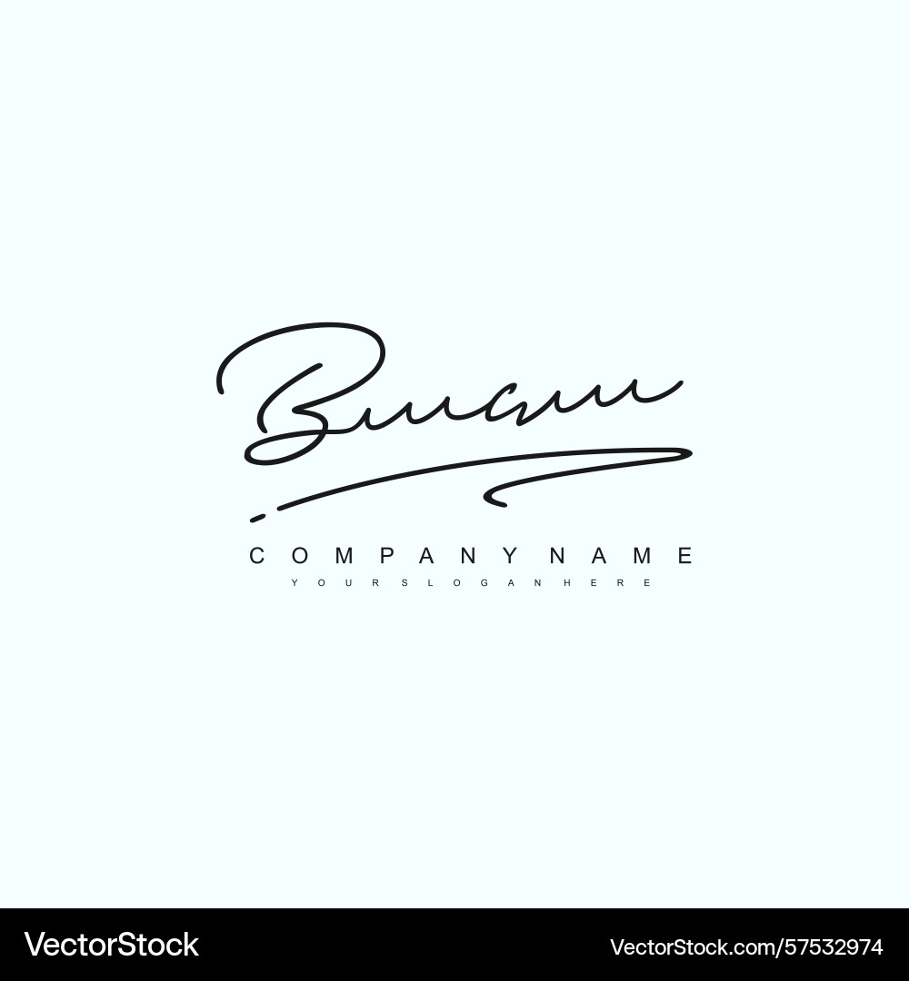 Minimal signature logo design with bc initials Minimal signature logo design with bc initials Vector Image