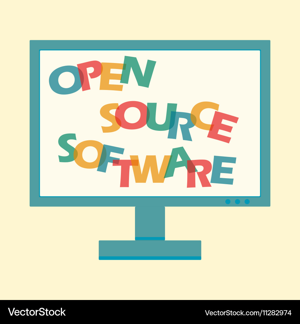 Open source software letters vector image