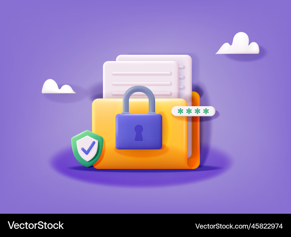 Personal data protection concept is security Personal data protection concept is security vector image