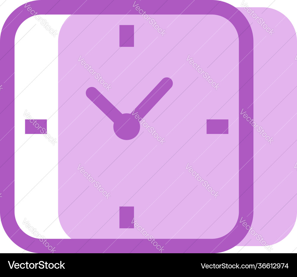 Reactangular pink clock on white background vector image
