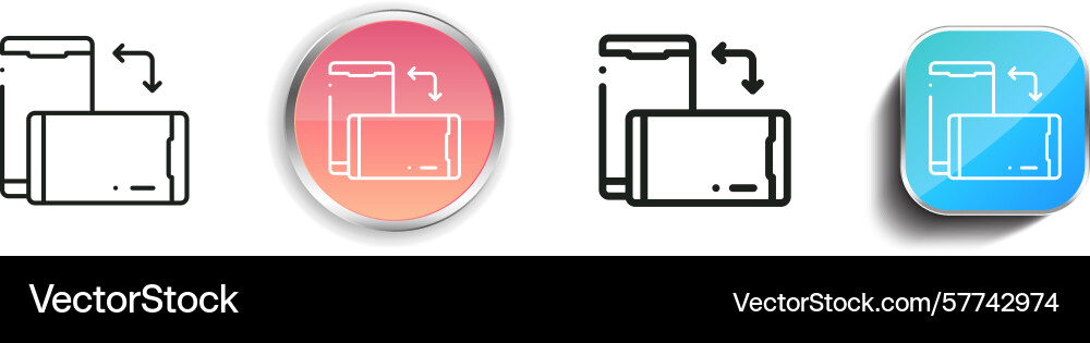 Responsive icon thin linear regular and button Responsive icon thin linear regular and button vector image