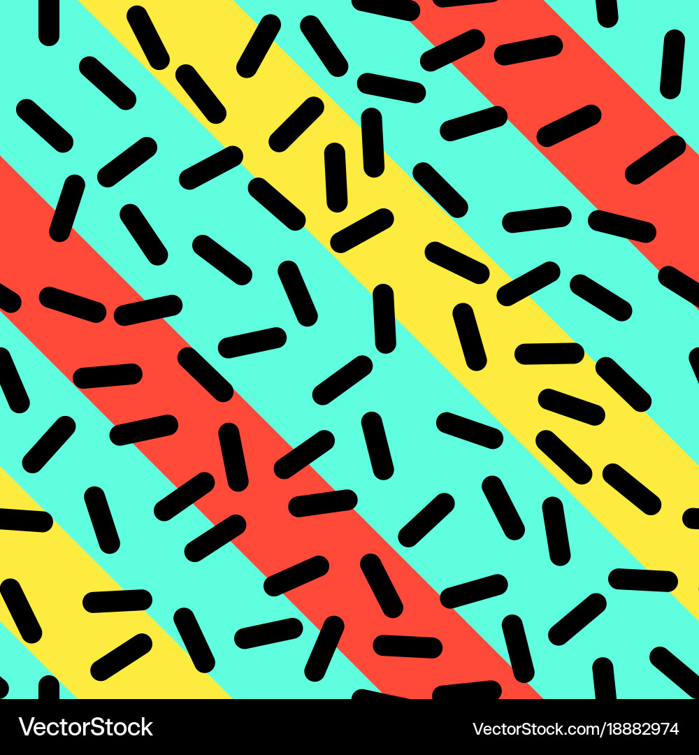 Retro seamless pattern in memphis style design vector image