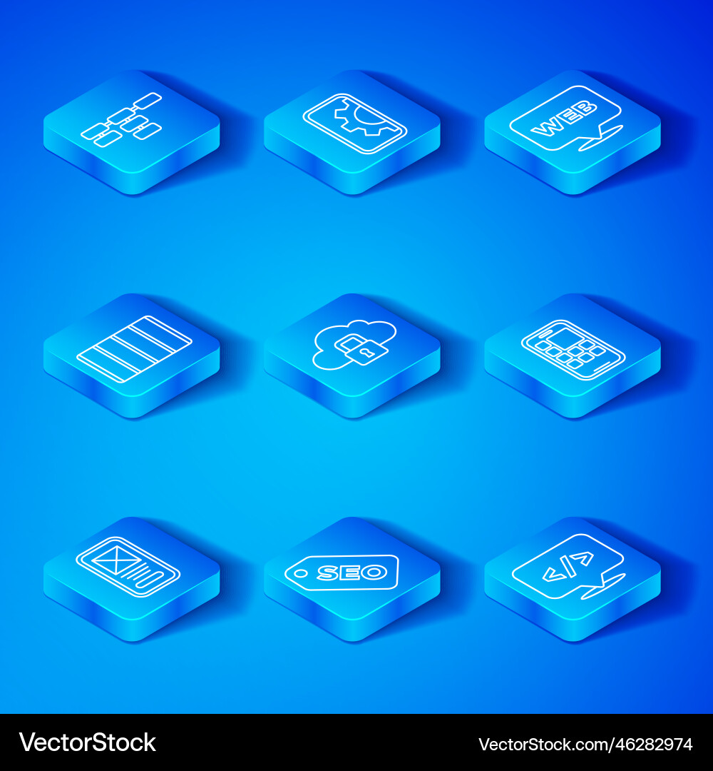 Set Line ui oder ux Design Cloud Computing Lock Set Line ui oder ux Design Cloud Computing Lock vektorbild