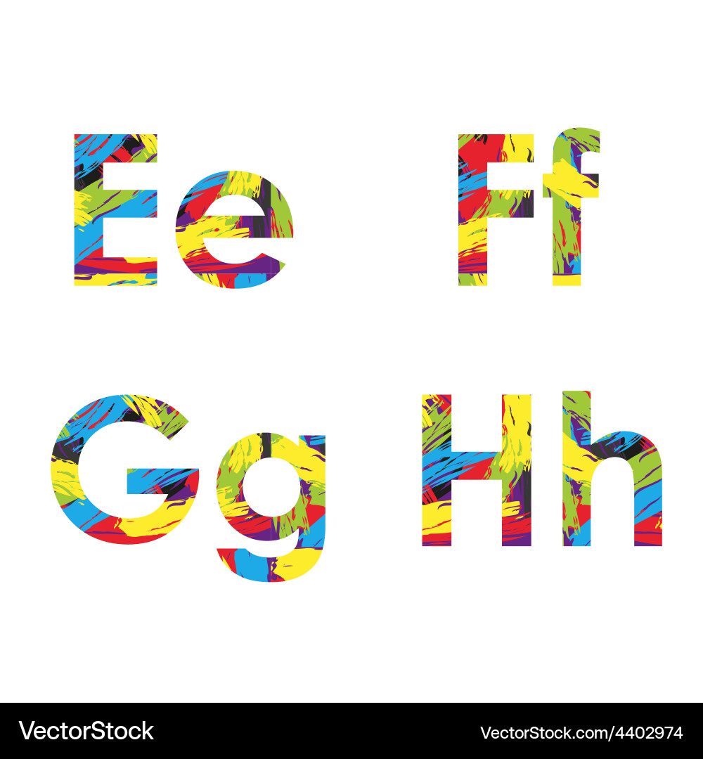 Set of colorful alphabets on abstract background vector image