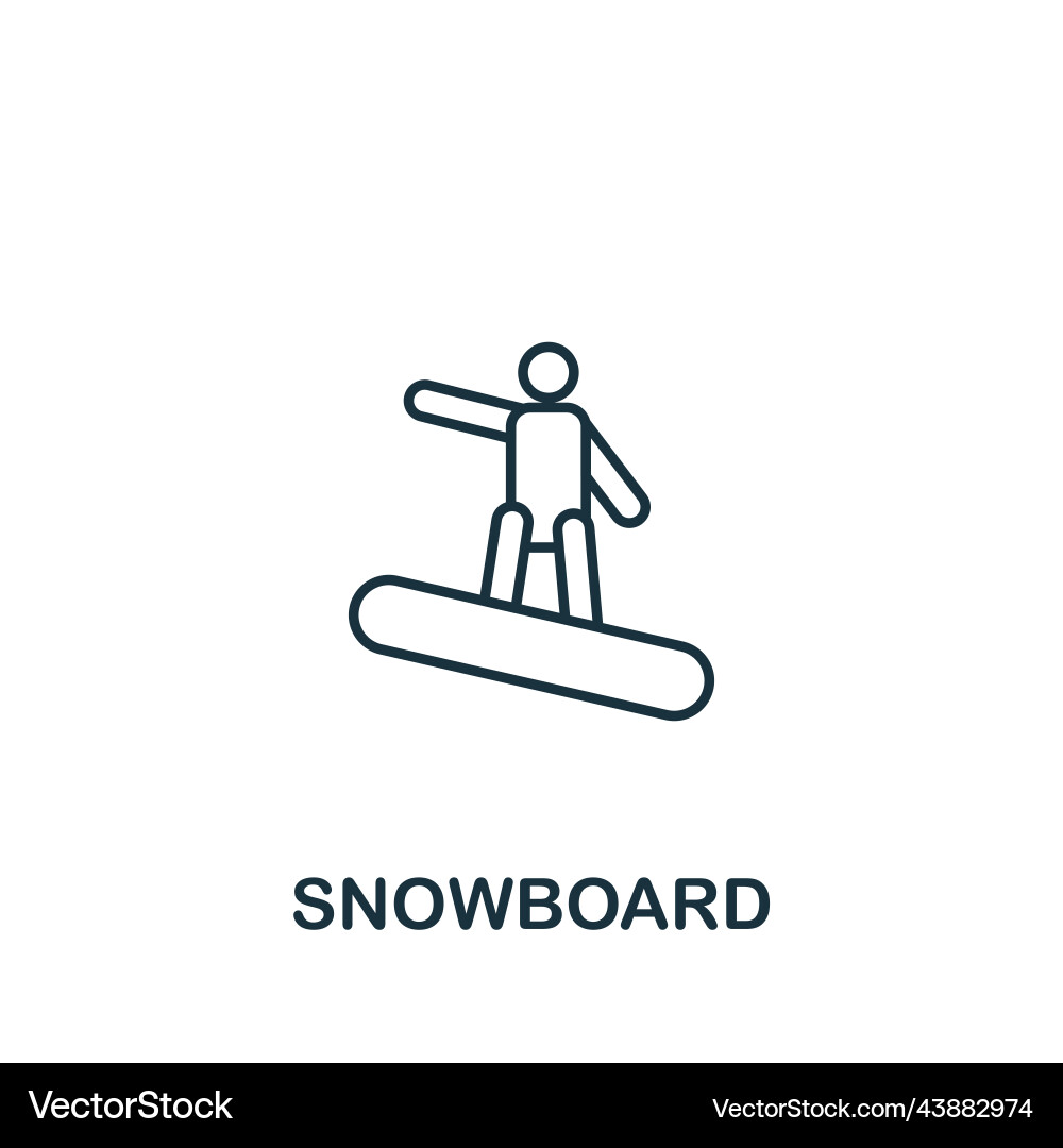 Snowboard icon line simple for templates web Snowboard icon line simple for templates web vector image