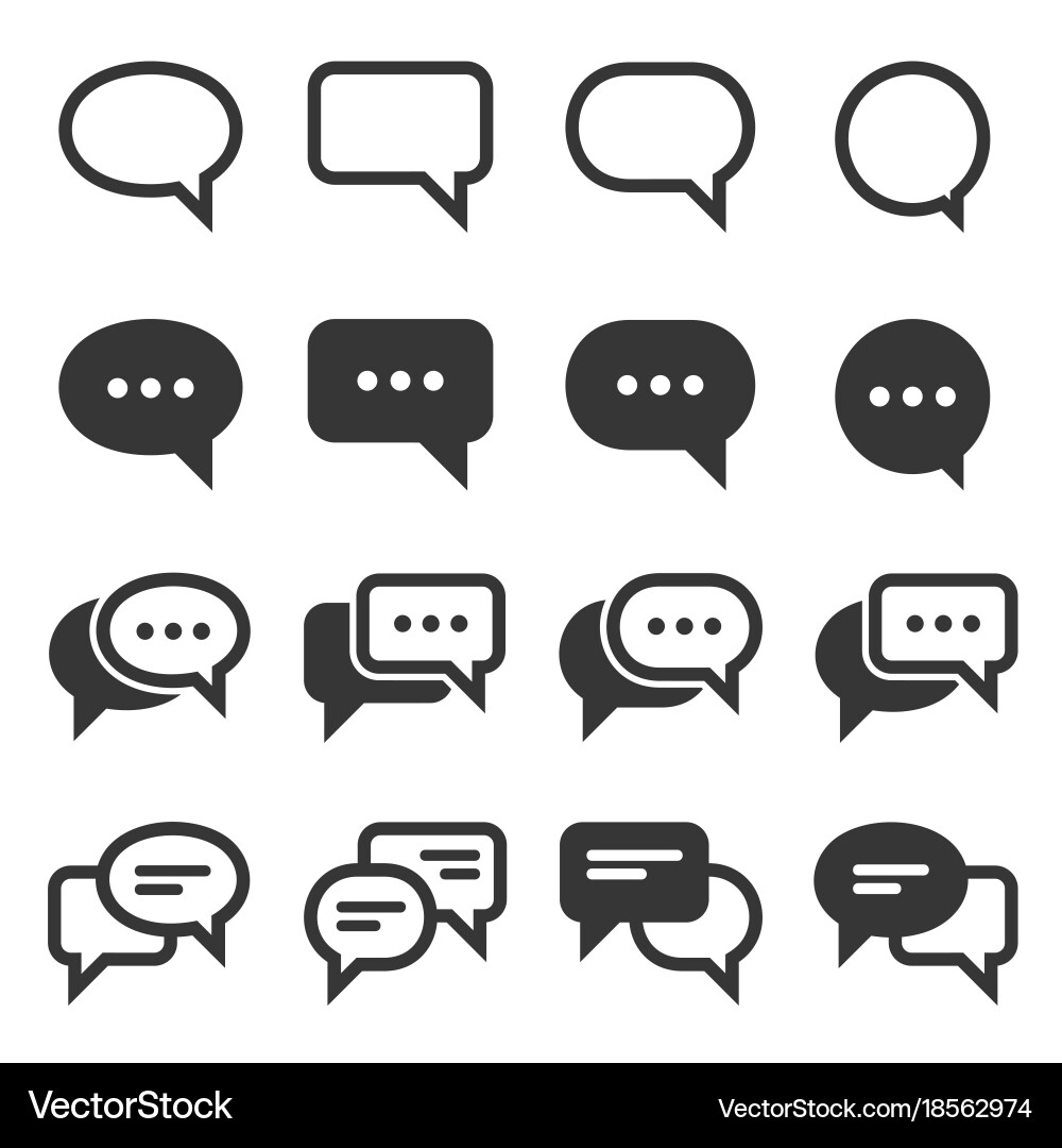Speech Bubble Icon Set Vector Image
