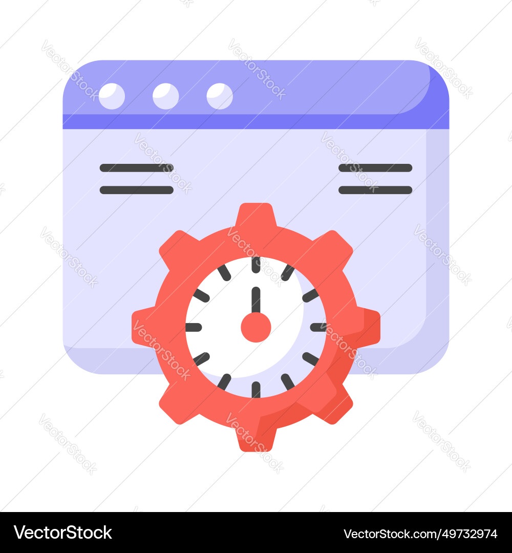 Speedometer with webpage denoting speed test Vector Image