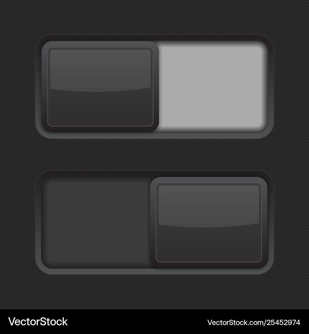 Toggle switch buttons black interface elements vector image
