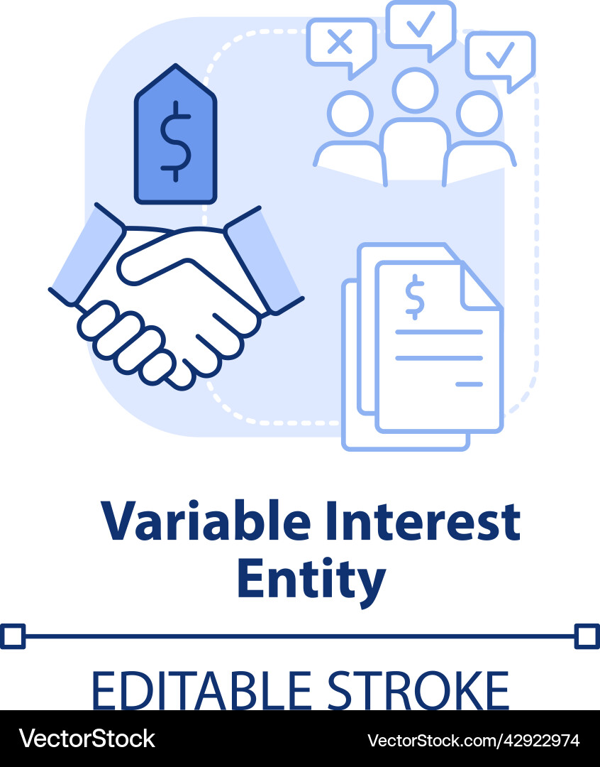 Variable interest entity light blue concept icon Variable interest entity light blue concept icon vector image