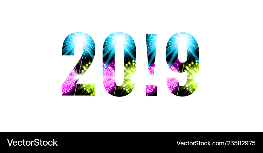 2019 - year number shining background glow effect 2019 - year number shining background glow effect vector image
