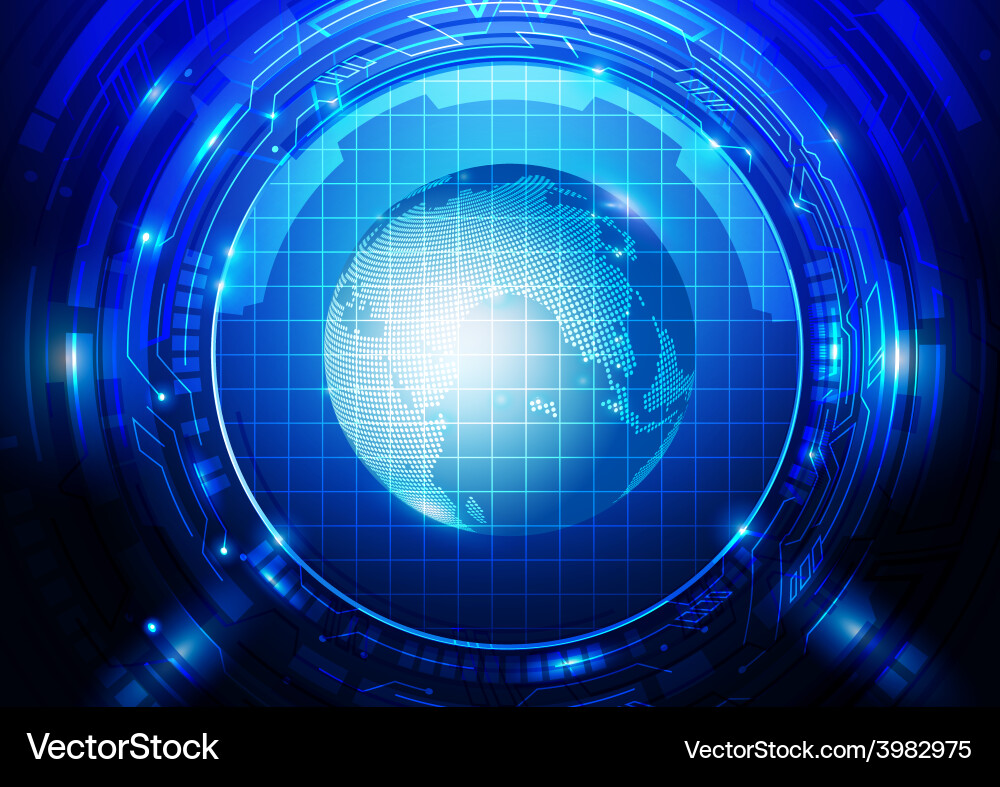 Abstract tech with globe background Vector Image