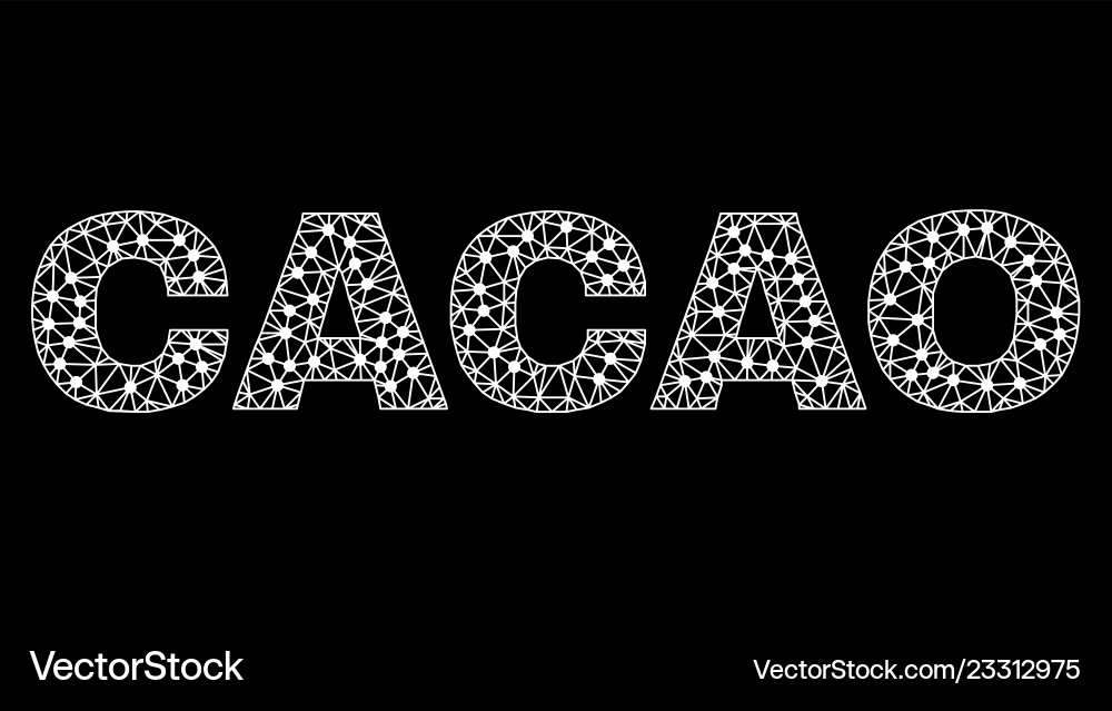 Cacao text in polygonal mesh style Cacao text in polygonal mesh style vector image