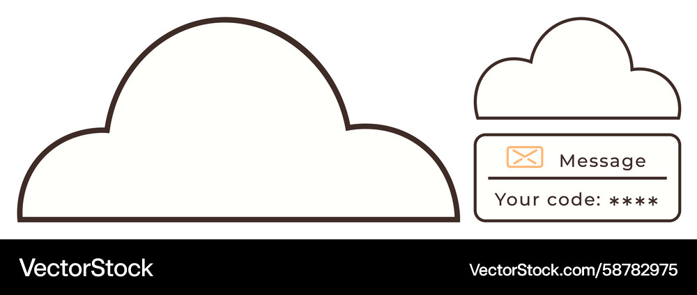 Cloud storage concept with secure access Vector Image