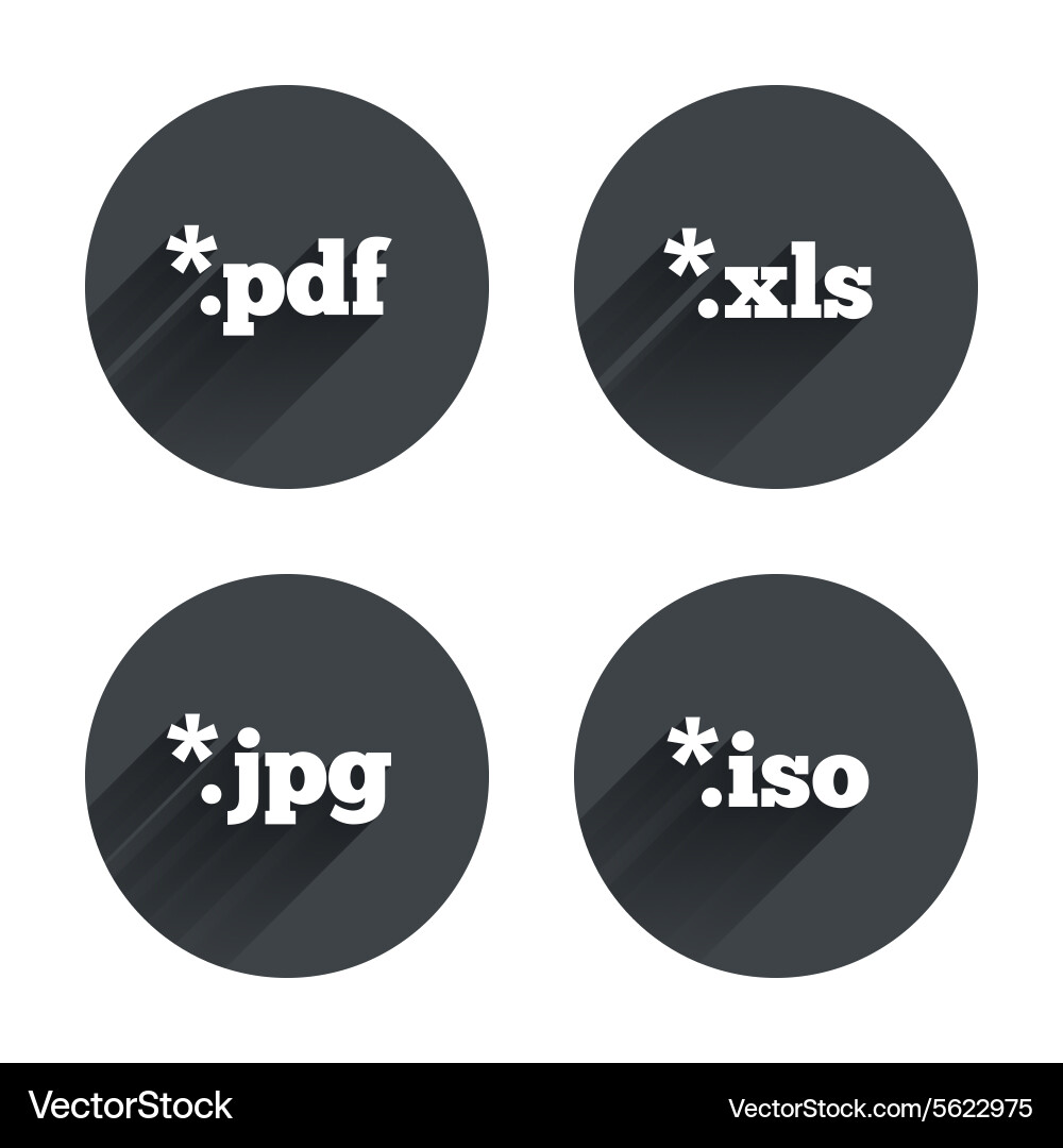 Document signs file extensions symbols Vector Image