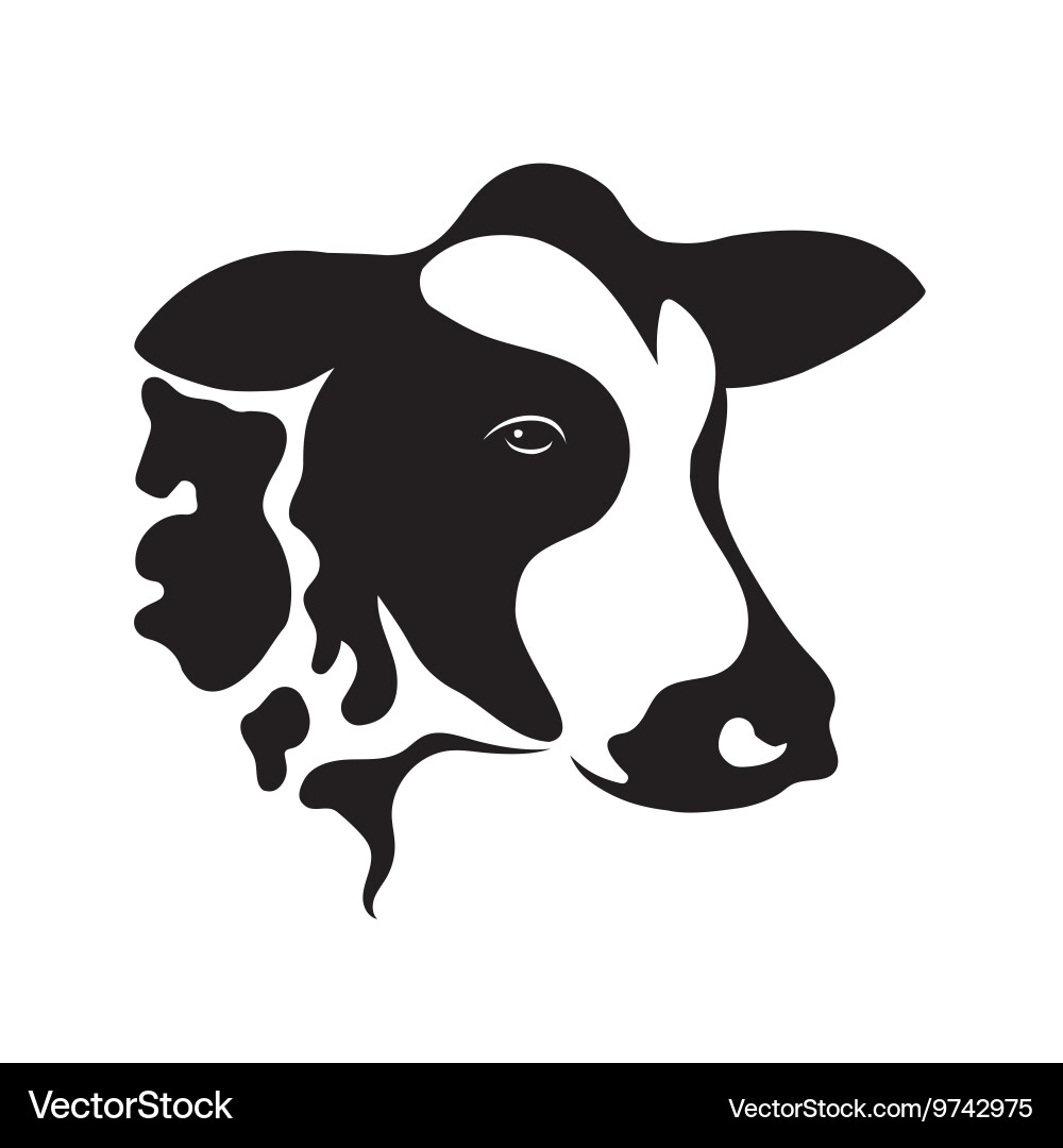 Elegant Cow Head Portrait vector image