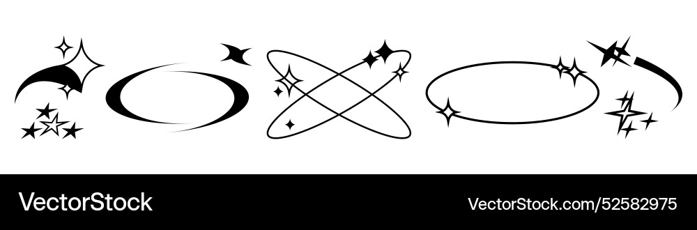 Empty frames with stars and twinkles Empty frames with stars and twinkles vector image