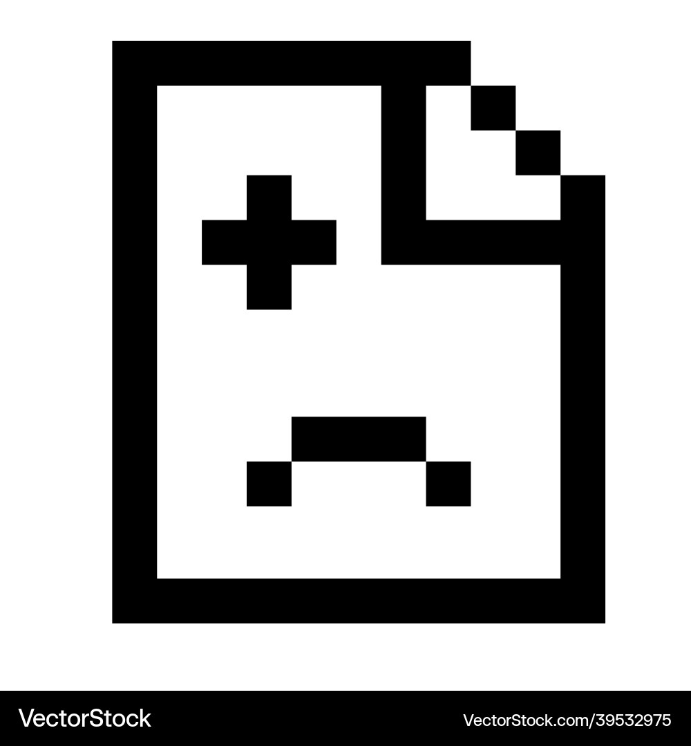 Error icon in the form of pixel graphics Error icon in the form of pixel graphics vector image
