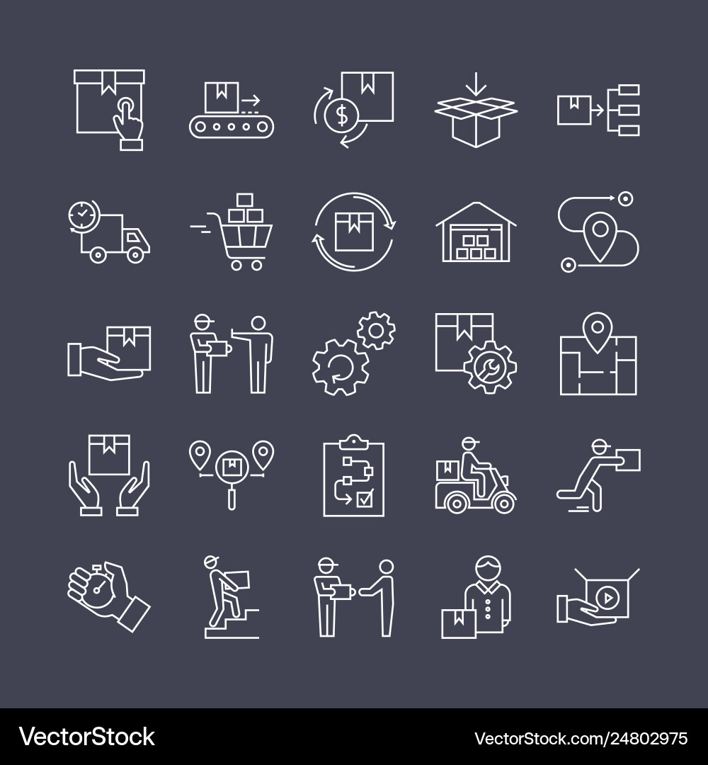 Fast delivery logistic icons big set in flat style Fast delivery logistic icons big set in flat style vector image