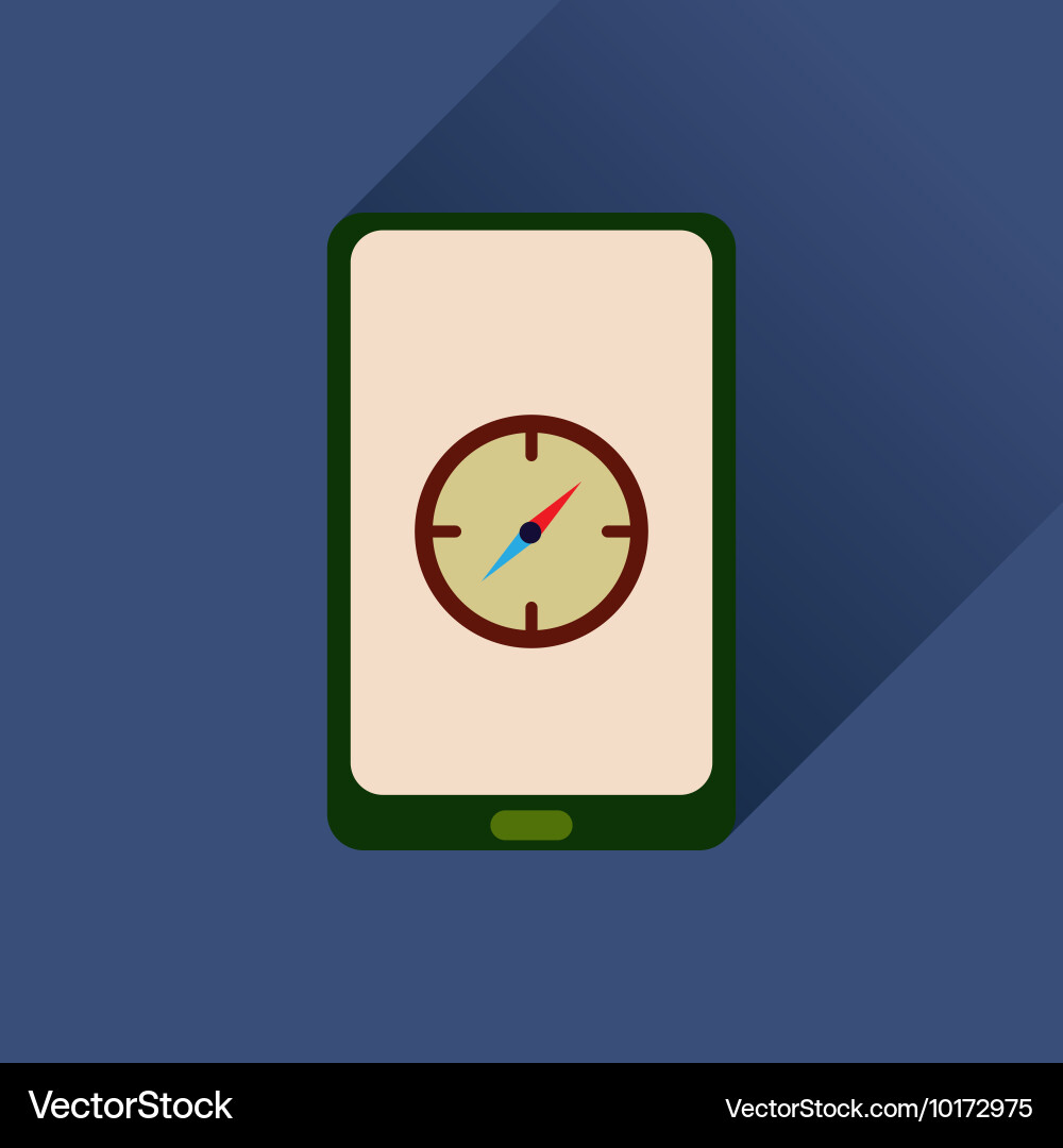Flat web icon with long shadow mobile navigation vector image