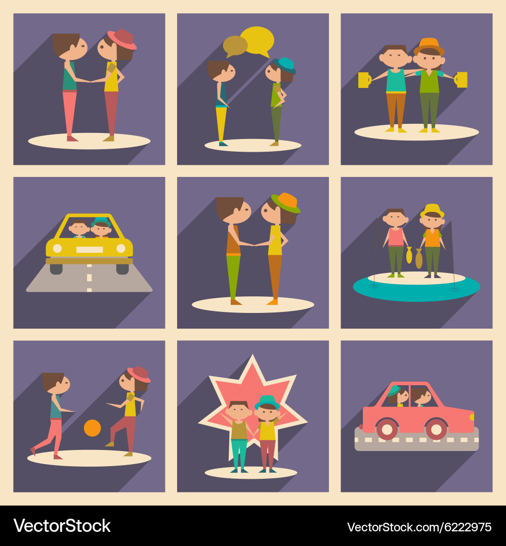 Flat with shadow concept and mobile application Vector Image