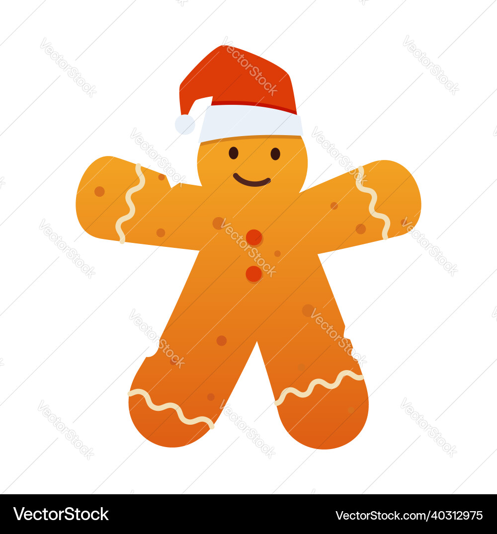 Gingerbread Mann - moderne flache Design Stil Single Gingerbread Mann - moderne flache Design Stil Single vektorbild