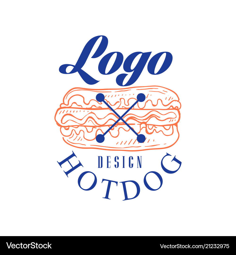 Hotdog Logo Design Retro Emblem für Shop Café Hotdog Logo Design Retro Emblem für Shop Café vektorbild