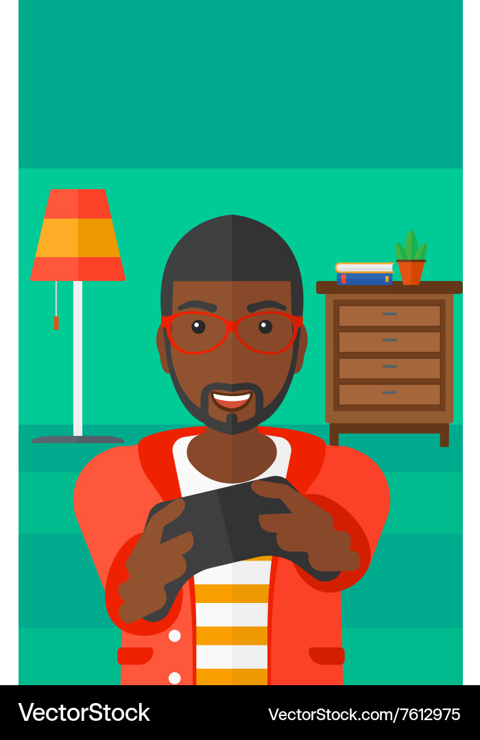 Man playing video game vector image