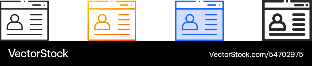 Personal information iconthin linear gradient Personal information iconthin linear gradient vector image