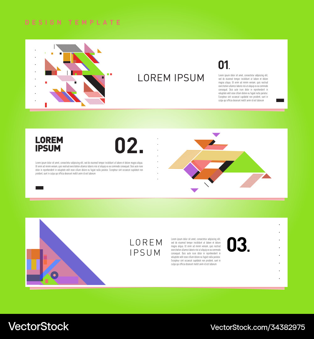 Set abstract banner web design template retro Set abstract banner web design template retro Vector Image