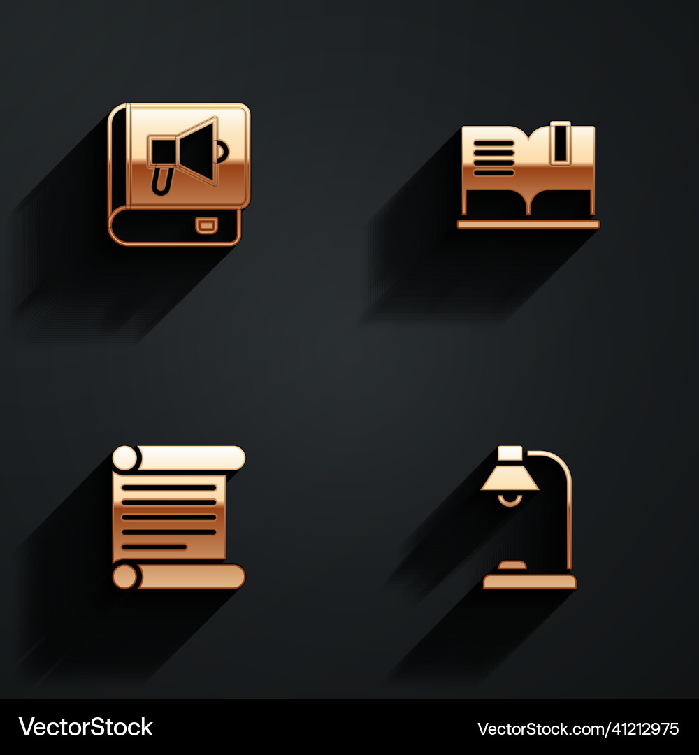 Set book open decree parchment scroll Set book open decree parchment scroll vector image