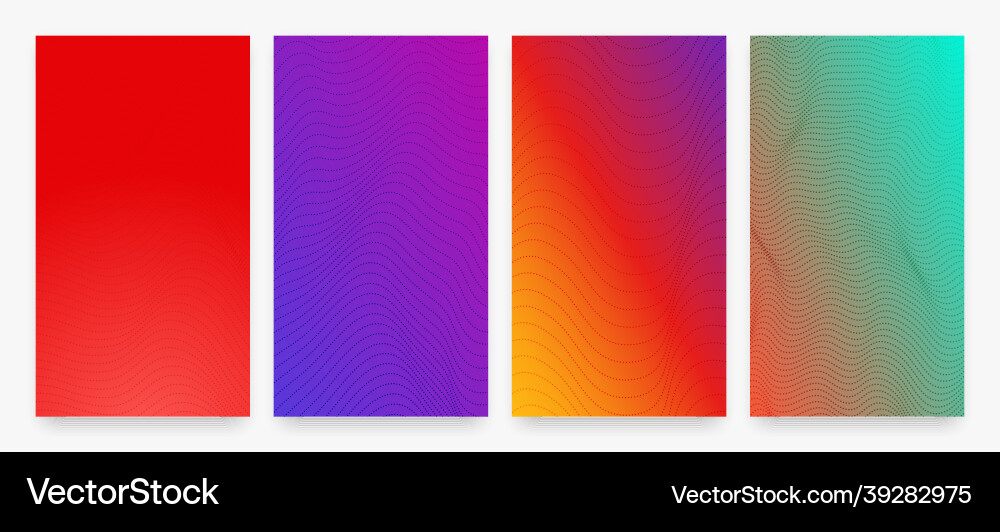 Set of halftone gradient backgrounds with dots Vector Image