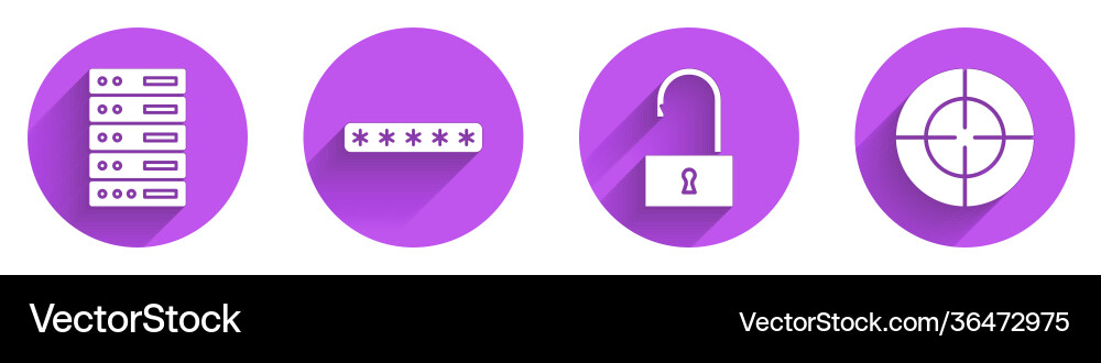 Set server data web hosting password protection Set server data web hosting password protection vector image
