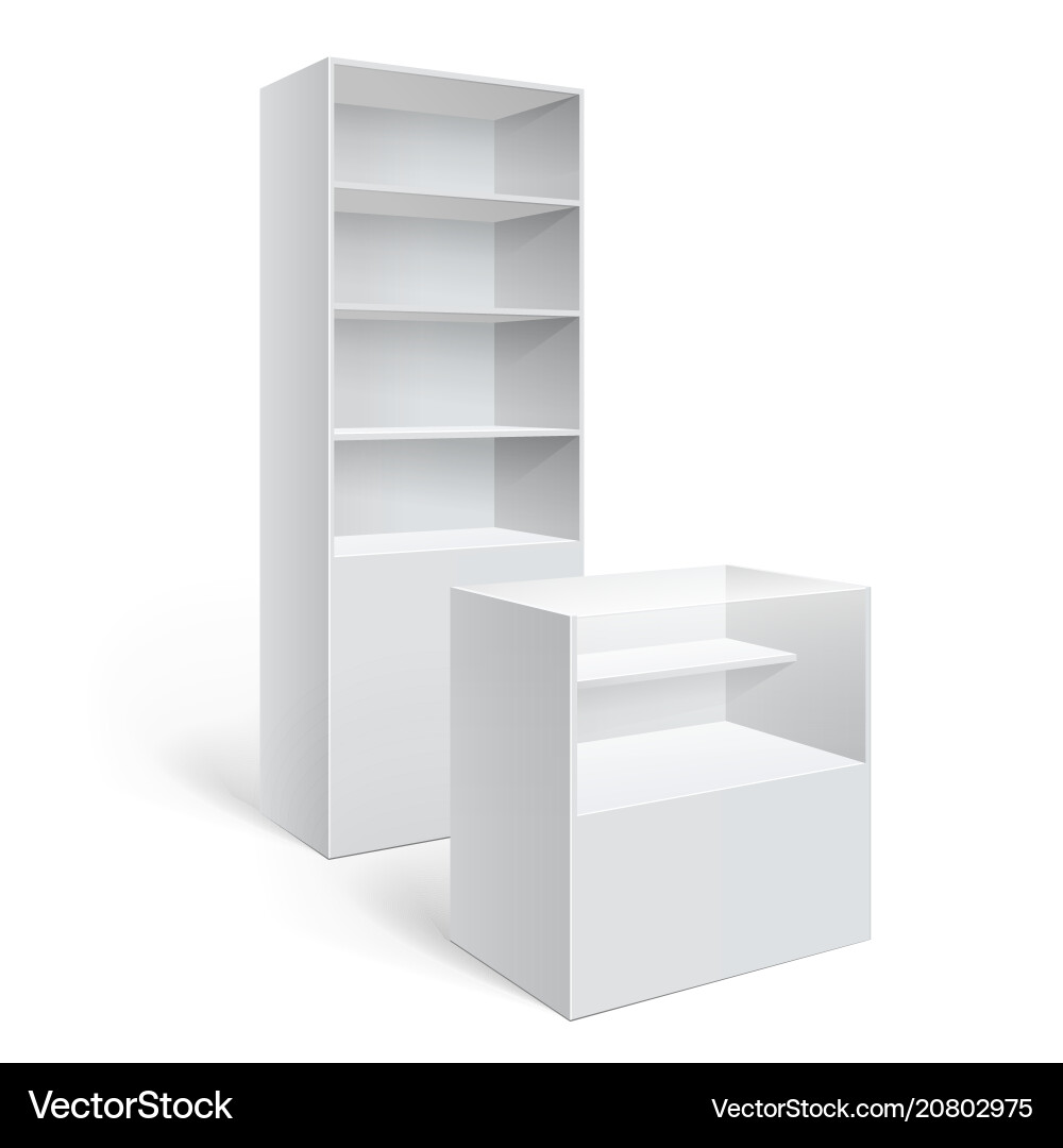 Showcase display retail shelf rack Showcase display retail shelf rack vector image