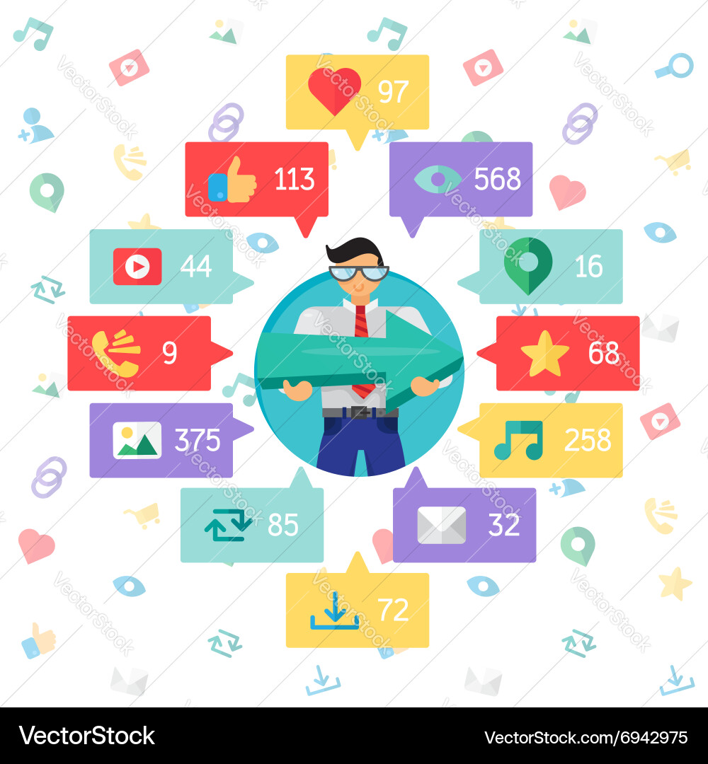 Web virtual socail network Vector Image