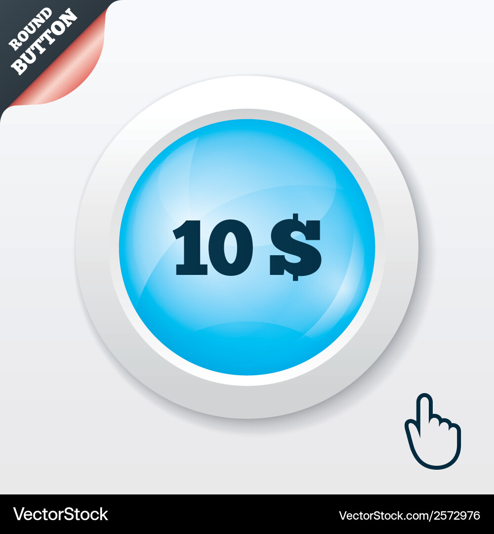 10 dollars sign icon usd currency symbol Vector Image