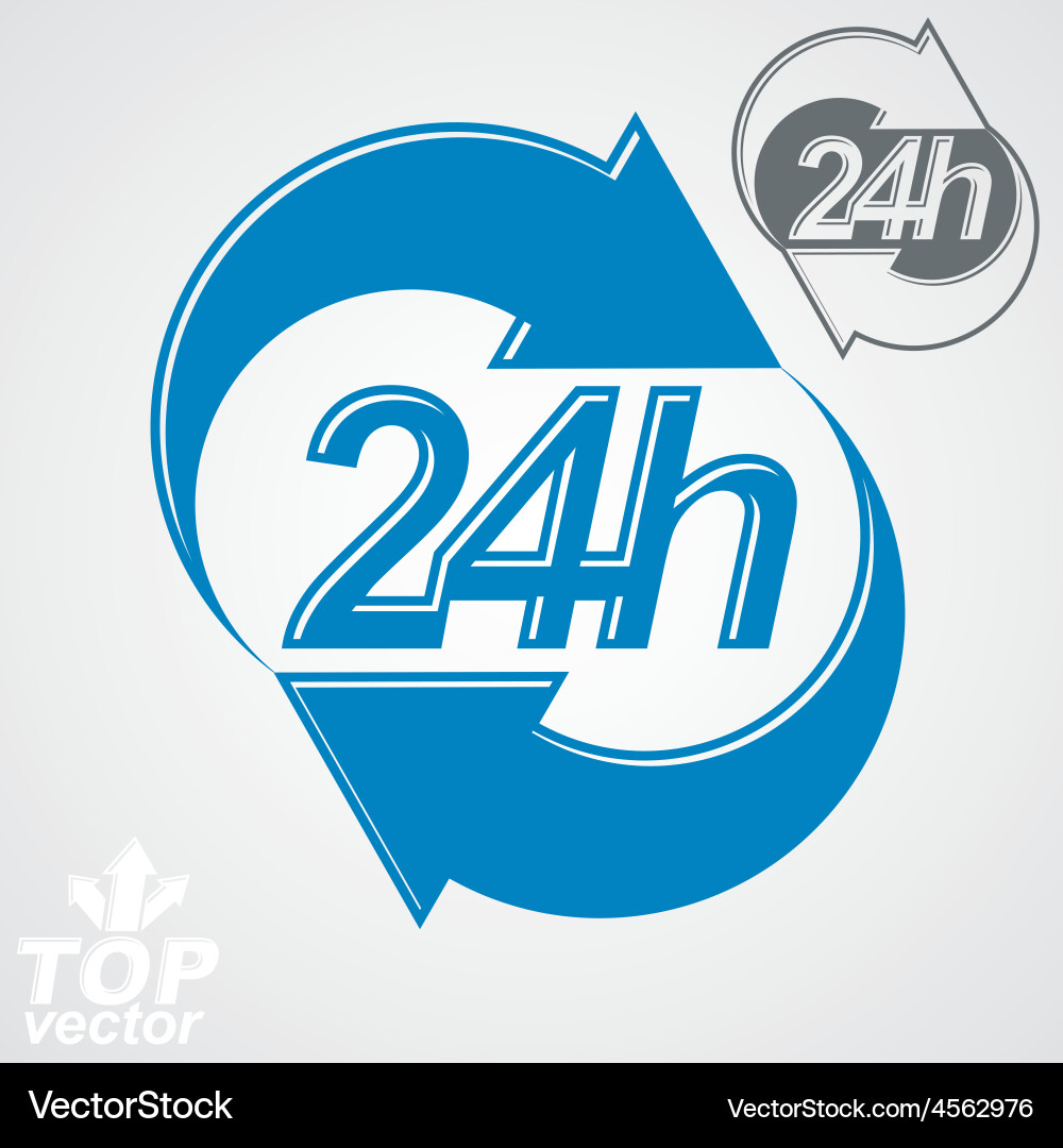 3d 24 hours graphic symbol with additional version vector image