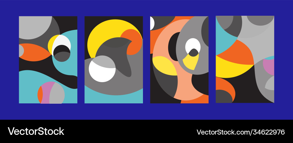 Abstract colorful geometric and curvy pattern Vector Image