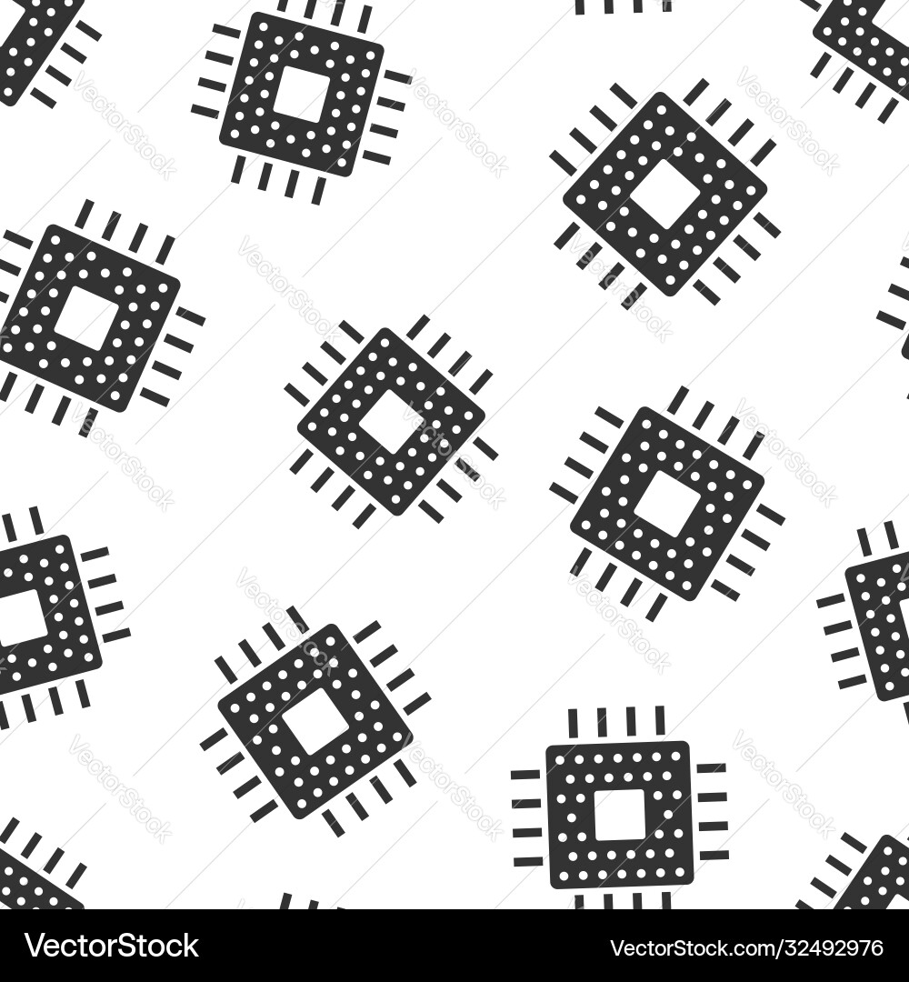 Computer cpu icon in flat style circuit board Computer cpu icon in flat style circuit board vector image